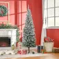 Árbol de Navidad Estrecho 180 cm Árbol Navideño Nevado con 492 Ramas y Soporte de Metal para Salón Verde y Blanco Árbol de Navidad Estrecho 180 cm Árbol Navideño Nevado con 492 Ramas y Soporte de Metal para Salón Verde y Blanco