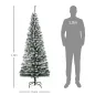 Árbol de Navidad Estrecho 180 cm Árbol Navideño Nevado con 492 Ramas y Soporte de Metal para Salón Verde y Blanco
