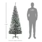 Árbol de Navidad Estrecho 180 cm Árbol Navideño Nevado con 492 Ramas y Soporte de Metal para Salón Verde y Blanco Árbol de Navidad Estrecho 180 cm Árbol Navideño Nevado con 492 Ramas y Soporte de Metal para Salón Verde y Blanco
