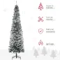 Árbol de Navidad Estrecho 180 cm Árbol Navideño Nevado con 492 Ramas y Soporte de Metal para Salón Verde y Blanco