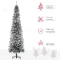 Árbol de Navidad Estrecho 180 cm Árbol Navideño Nevado con 492 Ramas y Soporte de Metal para Salón Verde y Blanco Árbol de Navidad Estrecho 180 cm Árbol Navideño Nevado con 492 Ramas y Soporte de Metal para Salón Verde y Blanco