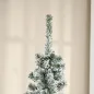 Árbol de Navidad Estrecho 180 cm Árbol Navideño Nevado con 492 Ramas y Soporte de Metal para Salón Verde y Blanco