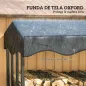Leñero con Cubierta Soporte para Leña para Exterior con Estructura Reforzada Impermeable 143x70x145 cm Negro