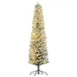 Árbol de Navidad Artificial Nevado 180 cm con 150 Luces LED 329 Ramas y Patas de Metal para Salón Verde y Blanco