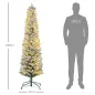 Árbol de Navidad Artificial Nevado 180 cm con 150 Luces LED 329 Ramas y Patas de Metal para Salón Verde y Blanco