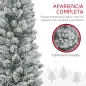 Árbol de Navidad Artificial Nevado 180 cm con 150 Luces LED 329 Ramas y Patas de Metal para Salón Verde y Blanco
