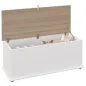 Arcón de Almacenamiento con Tapa Carga Máx. 120 kg para Dormitorio Salón 100x40x40 cm Natural y Blanco