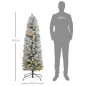 Árbol de Navidad Artificial Nevado 150 cm con 120 Luces LED 263 Ramas y Patas de Metal para Salón Verde y Blanco