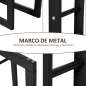 Soporte para Leña de Metal Estante de Leña Leñero de Exterior para Interior y Exterior Carga 100 kg 60x25x150 cm Negro