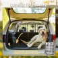 Barrera Protectora de Coche para Perros con Anchura Ajustable Rejilla para Perros de Coche Plegable 93-150x42 cm Negro