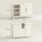 Mueble bajo Lavabo Mueble de Baño Moderno con 2 Puertas y Estantes Ajustables 90x30x63 cm Crema