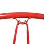 Canasta de Baloncesto de Pared Ø46 cm Aro de Baloncesto con Red de Baloncesto Marco Metálico y 12 Ganchos Rojo