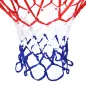 Canasta de Baloncesto de Pared Ø46 cm Aro de Baloncesto con Red de Baloncesto Marco Metálico y 12 Ganchos Rojo