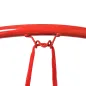 Canasta de Baloncesto de Pared Ø46 cm Aro de Baloncesto con Red de Baloncesto Marco Metálico y 12 Ganchos Rojo