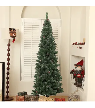 Árbol de Navidad Artificial 180 cm con 618 Ramas 30 Piñas y Soporte de Metal Árbol Navideño para Salón Interior Verde