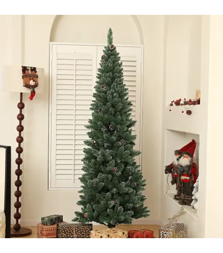 Árbol de Navidad Artificial 180 cm con 618 Ramas 30 Piñas y Soporte de Metal Árbol Navideño para Salón Interior Verde
