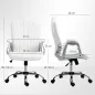 Silla de Escritorio Giratoria con Altura Ajustable Reposabrazos Respaldo Curvado Función de Basculante Blanco