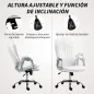 Silla de Escritorio Giratoria con Altura Ajustable Reposabrazos Respaldo Curvado Función de Basculante Blanco