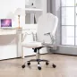 Silla de Escritorio Giratoria con Altura Ajustable Reposabrazos Respaldo Curvado Función de Basculante Blanco