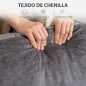 Sofá de 3 Plazas Tapizado en Chenilla Acolchado Grueso Estructura de Acero Diseño Moderno 213x82x90 cm Gris