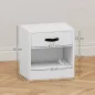 Pack de 2 Mesitas de Noche con Cajón y Compartimento Abierto para Salón 39x28x41 cm Blanco
