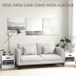 Pack de 2 Mesitas de Noche con Cajón y Compartimento Abierto para Salón 39x28x41 cm Blanco