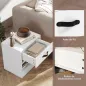 Pack de 2 Mesitas de Noche con Cajón y Compartimento Abierto para Salón 39x28x41 cm Blanco