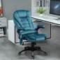 Silla Oficina con Masaje de 6 Puntos con Función Basculante con Calefacción Altura Ajustable 68x72x110-120 cm Azul