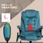 Silla Oficina con Masaje de 6 Puntos con Función Basculante con Calefacción Altura Ajustable 68x72x110-120 cm Azul