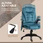 Silla Oficina con Masaje de 6 Puntos con Función Basculante con Calefacción Altura Ajustable 68x72x110-120 cm Azul