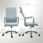 Silla de Escritorio Giratoria con Respaldo Alto Altura Ajustable Función Basculante y Reposabrazos Gris Claro