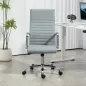Silla de Escritorio Giratoria con Respaldo Alto Altura Ajustable Función Basculante y Reposabrazos Gris Claro