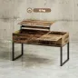 Mesa de Centro Elevable con Encimera Deslizante Cierre Suave Espacio Oculto de Almacenaje 100x45x67 cm Marrón Rústico