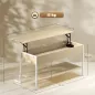 Mesa de Centro Elevable con Cierre Suave Espacio Oculto de Almacenaje y Estante Abierto 95x40x59 cm Natural y Blanco