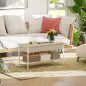 Mesa de Centro Elevable con Cierre Suave Espacio Oculto de Almacenaje y Estante Abierto 95x40x59 cm Natural y Blanco