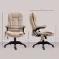 Silla Oficina con Masaje de 6 Puntos con Función Basculante con Calefacción Altura Ajustable 67x74x107-116 cm cm Caqui