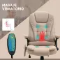 Silla Oficina con Masaje de 6 Puntos con Función Basculante con Calefacción Altura Ajustable 67x74x107-116 cm cm Caqui