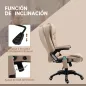 Silla Oficina con Masaje de 6 Puntos con Función Basculante con Calefacción Altura Ajustable 67x74x107-116 cm cm Caqui