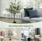 Planta Artificial Decorativa de 120 cm Árbol de Olivo con 450 Hojas y 20 Aceitunas en Maceta para Interior Verde