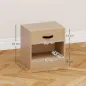 Pack de 2 Mesitas de Noche con Cajón y Compartimento Abierto para Salón 39x28x41 cm Natural