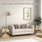 Pack de 2 Mesitas de Noche con Cajón y Compartimento Abierto para Salón 39x28x41 cm Natural