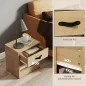 Pack de 2 Mesitas de Noche con Cajón y Compartimento Abierto para Salón 39x28x41 cm Natural