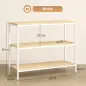 Consola de Recibidor con 3 Estantes Abiertos y Patas de Metal para Pasillo Entrada Salón Dormitorio Natural y Blanco