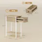 Mesa Auxiliar Estrecha con Cajón Estante Abierto y Estructura Metálica para Salón Dormitorio 25x39,8x58,2 cm Natural