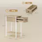 Mesa Auxiliar Estrecha con Cajón Estante Abierto y Estructura Metálica para Salón Dormitorio 25x39,8x58,2 cm Natural Mesa Auxiliar Estrecha con Cajón Estante Abierto y Estructura Metálica para Salón Dormitorio 25x39,8x58,2 cm Natural
