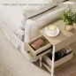 Mesa Auxiliar Estrecha con Cajón Estante Abierto y Estructura Metálica para Salón Dormitorio 25x39,8x58,2 cm Natural Mesa Auxiliar Estrecha con Cajón Estante Abierto y Estructura Metálica para Salón Dormitorio 25x39,8x58,2 cm Natural