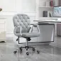 Silla de Escritorio de Terciopelo con Altura Ajustable Reposabrazos y Decoraciones de Diamantes 59,5x60,5x93-103 cm Gris
