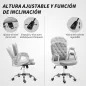 Silla de Escritorio de Terciopelo con Altura Ajustable Reposabrazos y Decoraciones de Diamantes 59,5x60,5x93-103 cm Gris