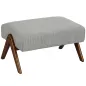 Reposapiés de Salón Taburete Bajo con Asiento Acolchado Patas de Madera para Sala de Estar Dormitorio 69x47x36 cm Gris
