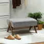 Reposapiés de Salón Taburete Bajo con Asiento Acolchado Patas de Madera para Sala de Estar Dormitorio 69x47x36 cm Gris